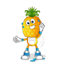 pineapple head cartoon stretching character. cartoon mascot vector