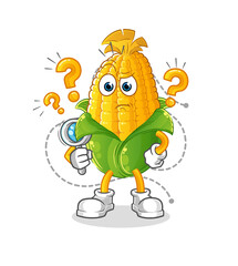 corn searching illustration. character vector
