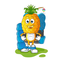 pineapple head cartoon go camping mascot. cartoon vector