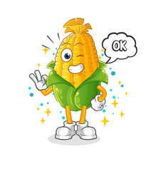 corn agree mascot. cartoon vector