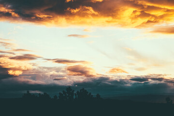sunset over the mountains