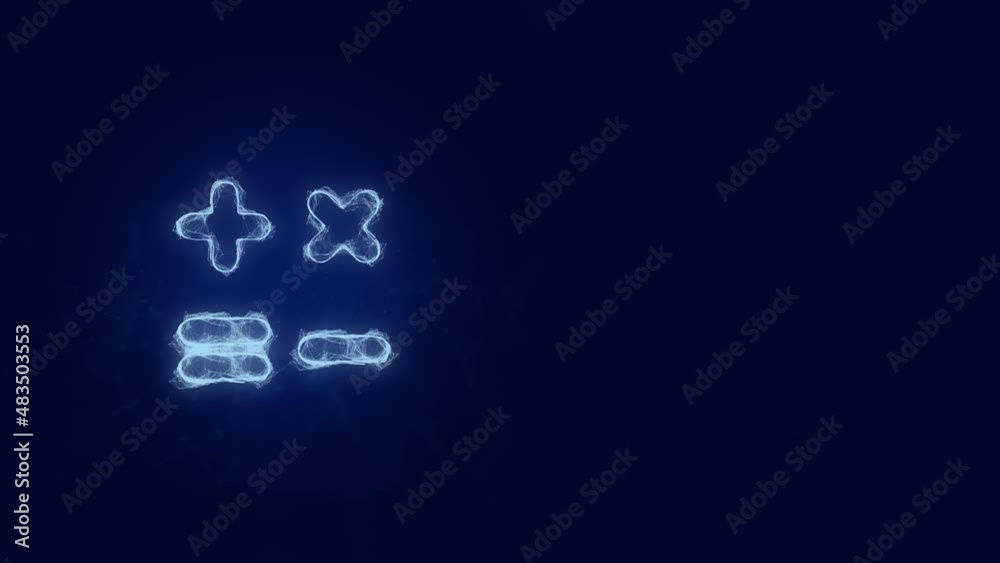 Poster Calculator symbol icon with plexus effect. Connected lines with dots. Lines plexus
