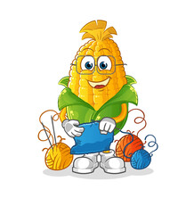 corn tailor mascot. cartoon vector