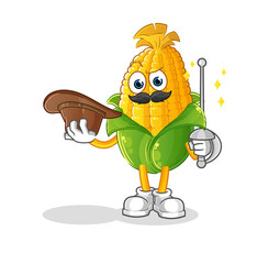 corn fencer character. cartoon mascot vector