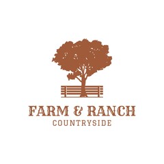 Farm ranch logo design illustration vector template - obrazy, fototapety, plakaty