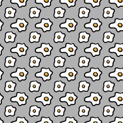 seamless pattern of egg food cartoon