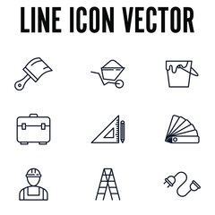 construction elements set icon symbol template for graphic and web design collection logo vector illustration