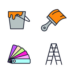 construction elements set icon symbol template for graphic and web design collection logo vector illustration