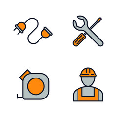 construction elements set icon symbol template for graphic and web design collection logo vector illustration