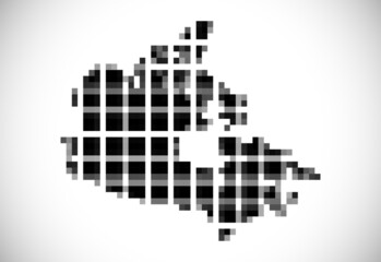 Pixel map of Canada. The dotted map is on white background. Vector illustration
