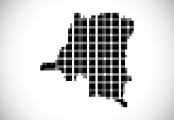 Pixel map of Congo. The dotted map is on white background. Vector illustration