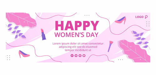 Women's Day Cover Template Flat Illustration Editable of Square Background Suitable for Social Media, Greeting Card and Web Internet Ads