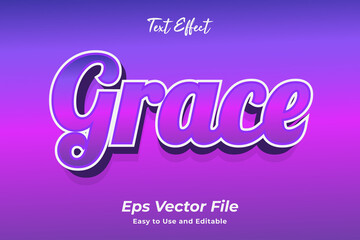 Grace text effect. editable and easy to use. premium vector