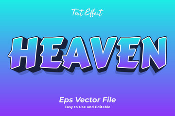 Heaven text effect. editable and easy to use. premium vector