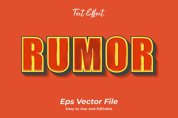 Rumor text effect. editable and easy to use. premium vector