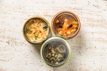 スープパスタ　Soup pasta dishes at a picnic 