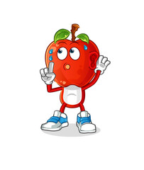 Fototapeta premium apple head cartoon eavesdropping vector. cartoon character