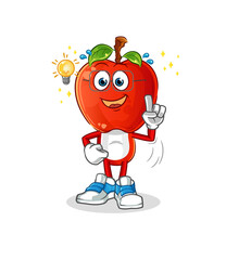 apple head cartoon got an idea. mascot vector