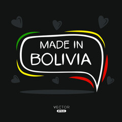 Made in Bolivia, vector illustration.