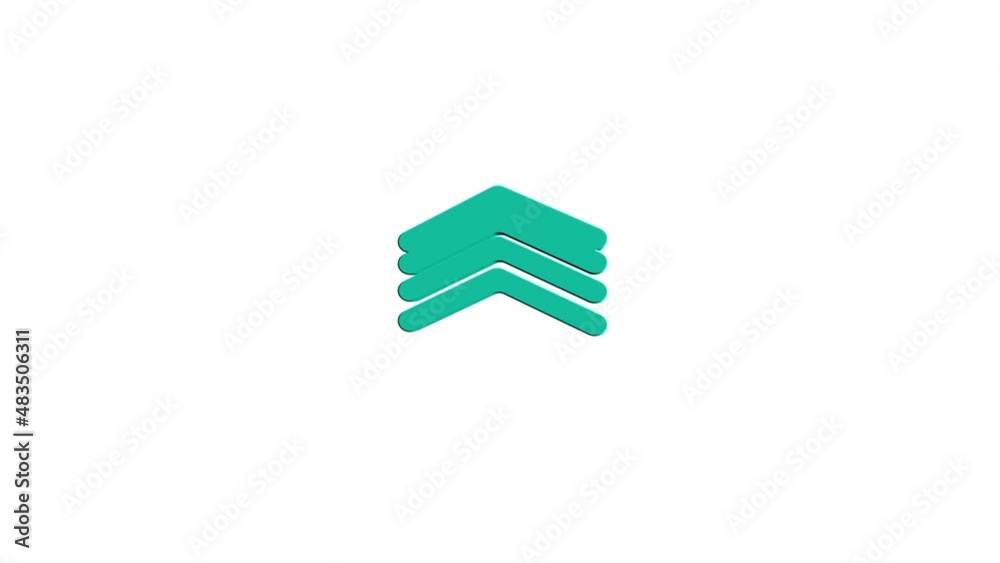 Aufkleber 3d Swipe up animation button. Application and social network icons, swipe up for advertising. Social media scroll arrows. 4K video animation with alpha channel