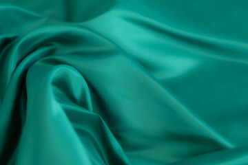 green fabric texture background, abstract, closeup texture of cloth