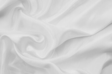 White cloth background abstract with soft waves, closeup texture of cloth