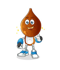 snake fruit head cartoon robot character. cartoon mascot vector