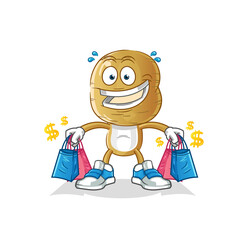 potato head cartoon shoping mascot. cartoon vector
