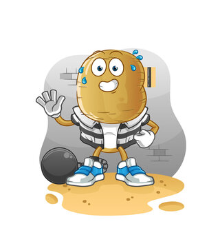 recommend clip art: potato head cartoon criminal in jail. cartoon character