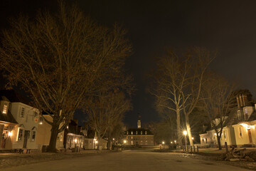 アメリカの小さな町、夜景写真撮影した北米田舎