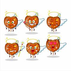 Orange lolipop love cartoon designs as a cute angel character