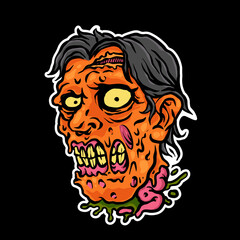 zombie head illustration