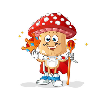 red mushroom head cartoon king vector. cartoon character
