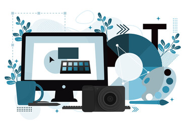 Graphic Designer Digital Graphic Drawing Tool Flat Design Illustration