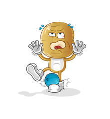 potato head cartoon hiten by bowling. cartoon mascot vector