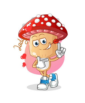 recommend clip art: red mushroom head cartoon flirting illustration. character vector