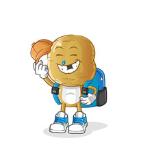 potato head cartoon goes to school vector. cartoon character