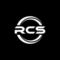 RCS letter logo design with black background in illustrator, vector logo modern alphabet font overlap style. calligraphy designs for logo, Poster, Invitation, etc.