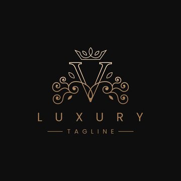 Letter V Royal Luxury Logo Design