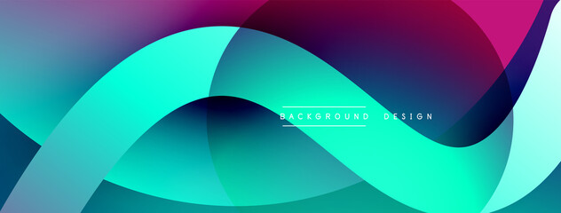 Abstract overlapping lines and circles geometric background with gradient colors