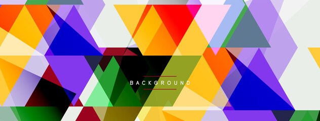 Color triangles composition, geometric abstract background. Techno or business concept, pattern for wallpaper, banner, background, landing page