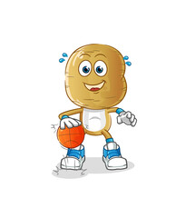 potato head cartoon dribble basketball character. cartoon vector