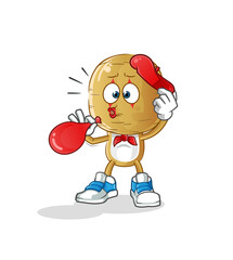 potato head cartoon pantomime blowing balloon. cartoon vector