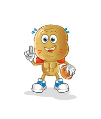 potato head cartoon playing rugby character. cartoon vector
