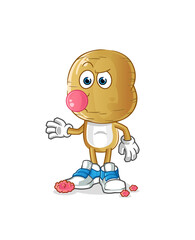 potato head cartoon chewing gum vector. cartoon character