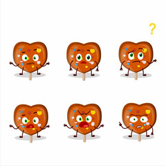 Cartoon character of orange lolipop love with what expression