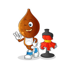 snake fruit head cartoon fashion designer vector. cartoon character