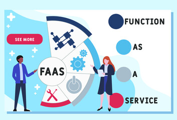FAAS - Function As A Service acronym. business concept background. vector illustration concept with keywords and icons. lettering illustration with icons for web banner, flyer, landing pag
