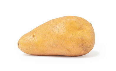 Raw potatoes isolated on white background with clipping path.