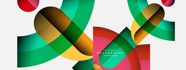 Obraz premium Geometric abstract background. Round shapes, circles, lines composition for wallpaper banner background or landing page